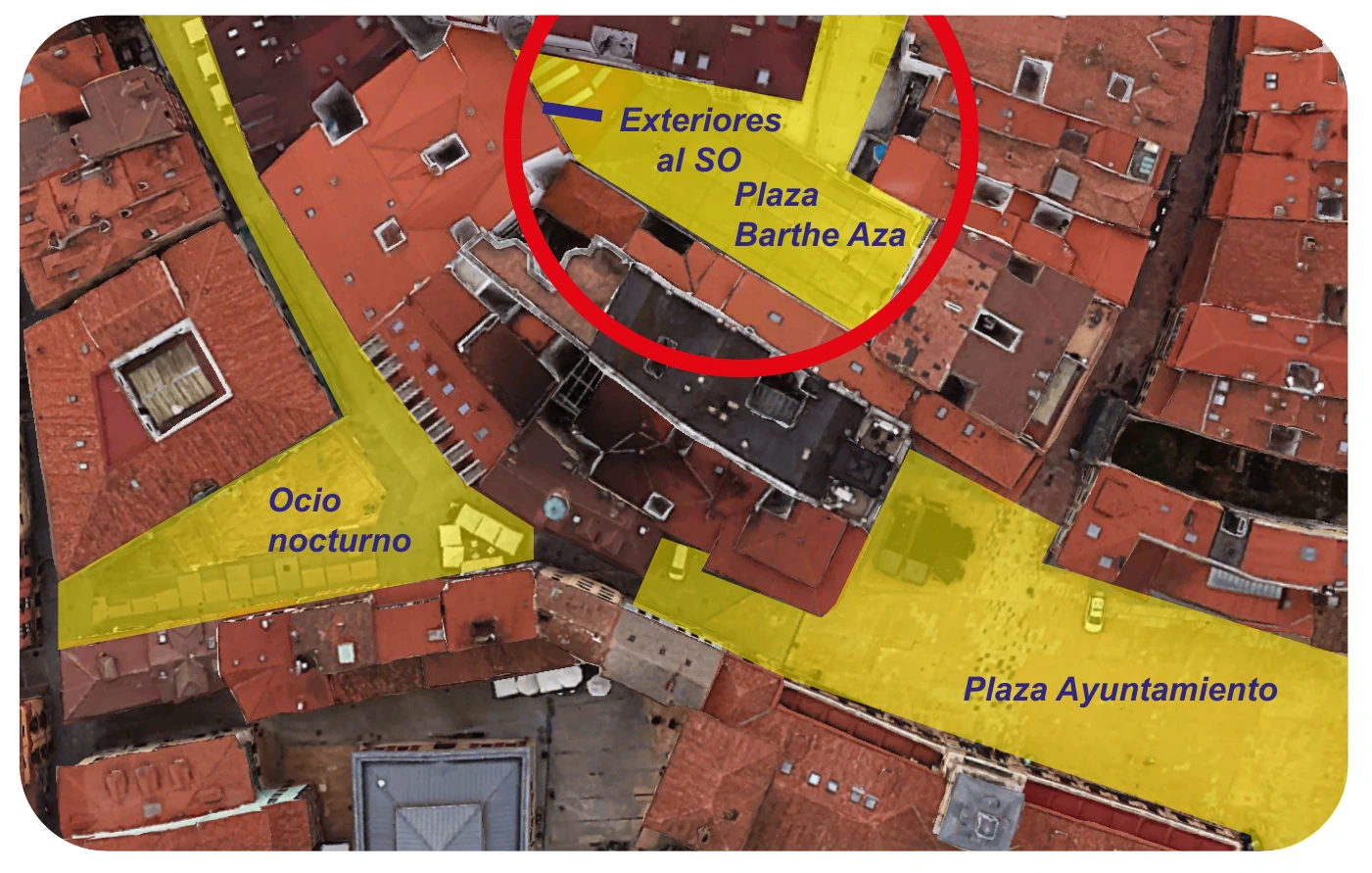 Vista aérea inferior de la ubicación